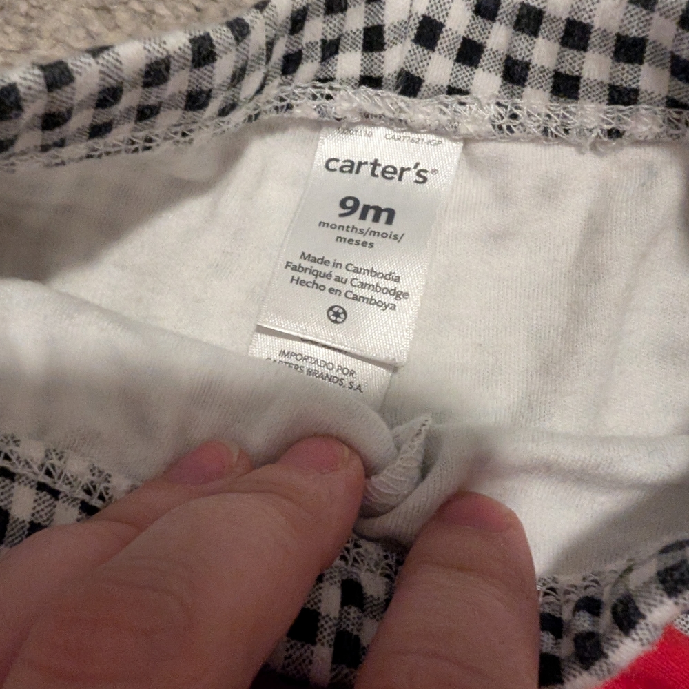 Carter's Red Penguin Bodysuit with Checkered Pants - Picture 5 of 8